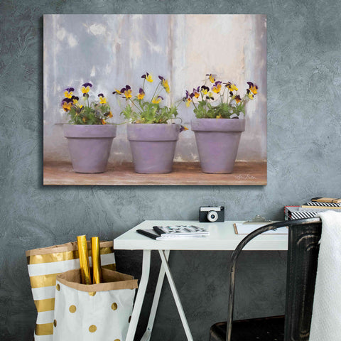 Image of 'Pansy Still Life I' by Lori Deiter, Canvas Wall Art,34 x 26