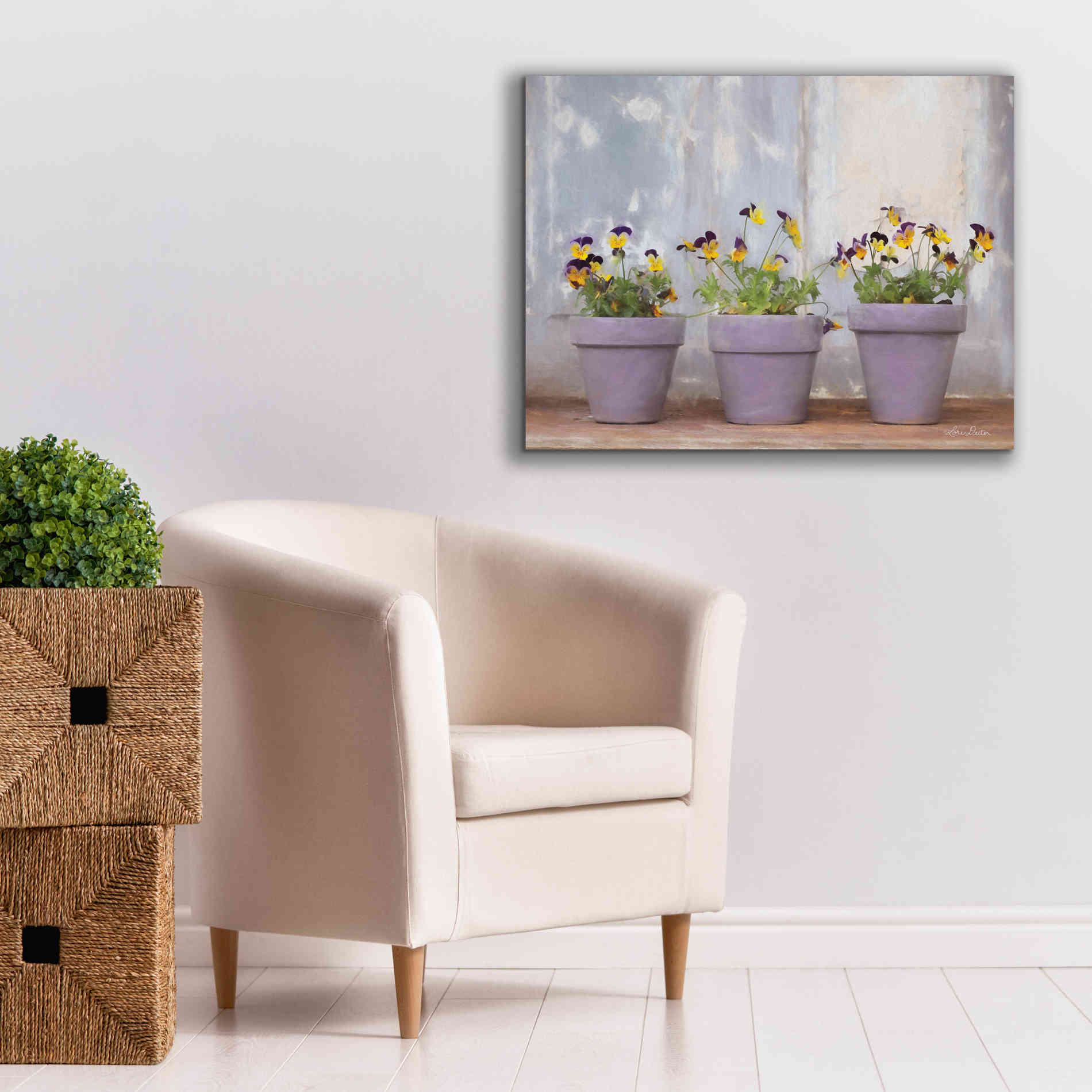 'Pansy Still Life I' by Lori Deiter, Canvas Wall Art,34 x 26