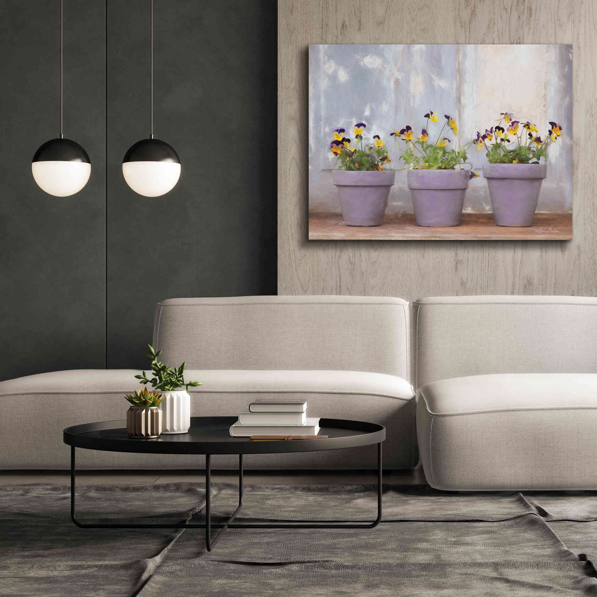 'Pansy Still Life I' by Lori Deiter, Canvas Wall Art,54 x 40
