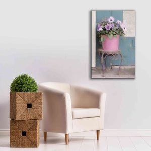 'Pansy Bucket' by Lori Deiter, Canvas Wall Art,26 x 40
