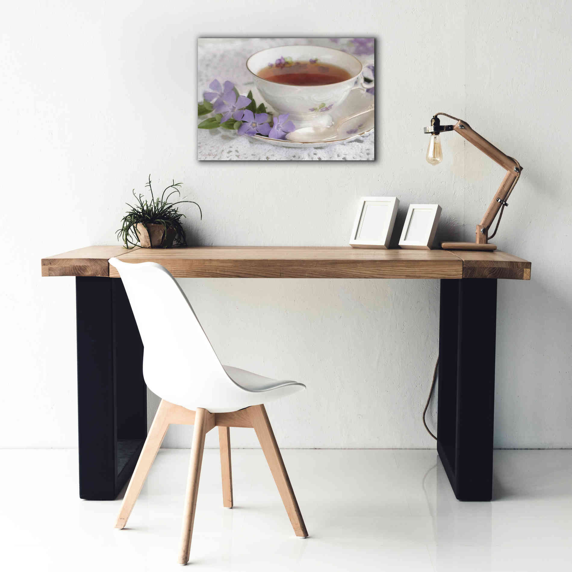 'Periwinkle and Tea' by Lori Deiter, Canvas Wall Art,26 x 18