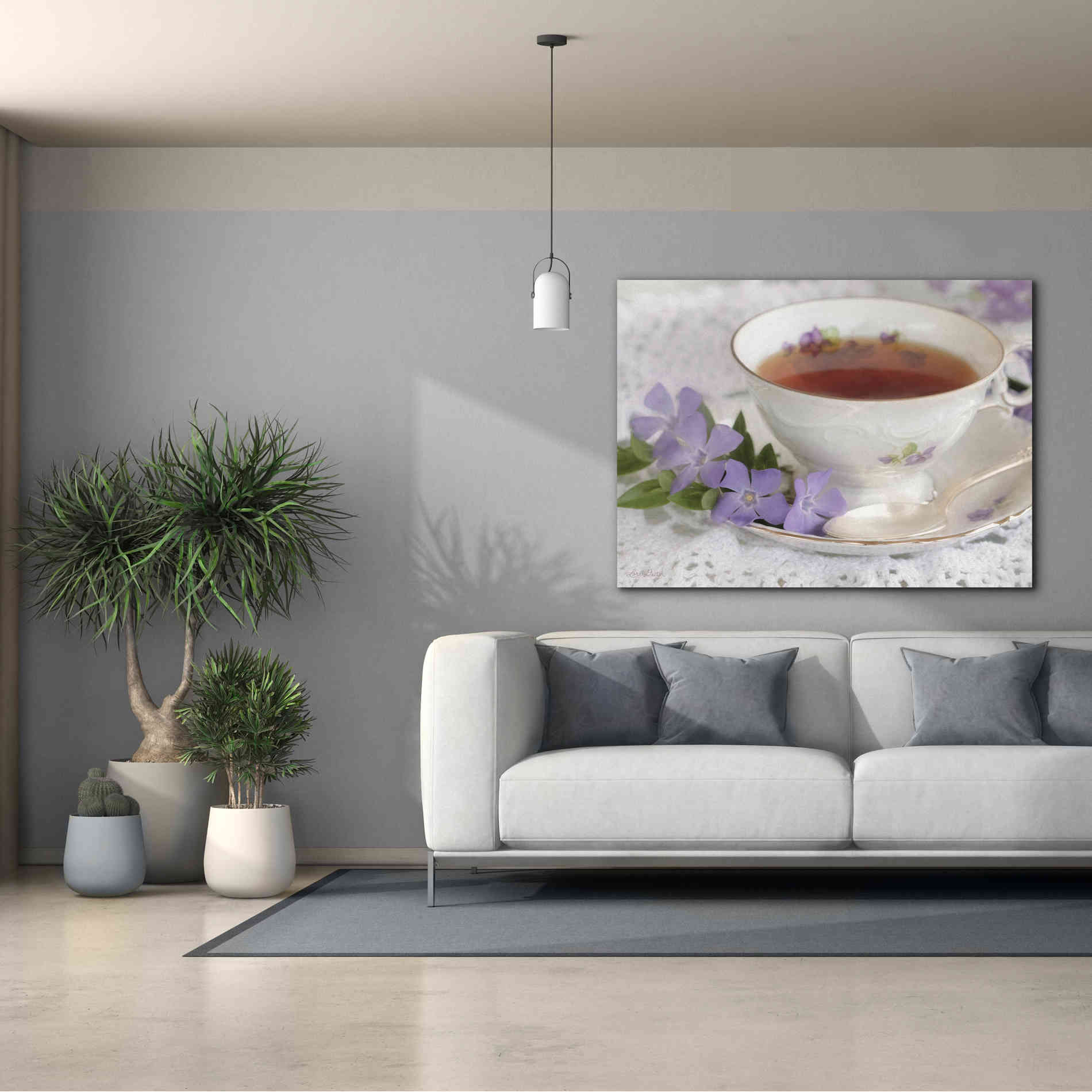 'Periwinkle and Tea' by Lori Deiter, Canvas Wall Art,54 x 40