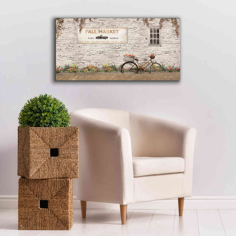 Image of 'Fall Market with Bike' by Lori Deiter, Canvas Wall Art,40 x 20