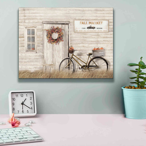 Image of 'Pumpkin Bicycle' by Lori Deiter, Canvas Wall Art,16 x 12