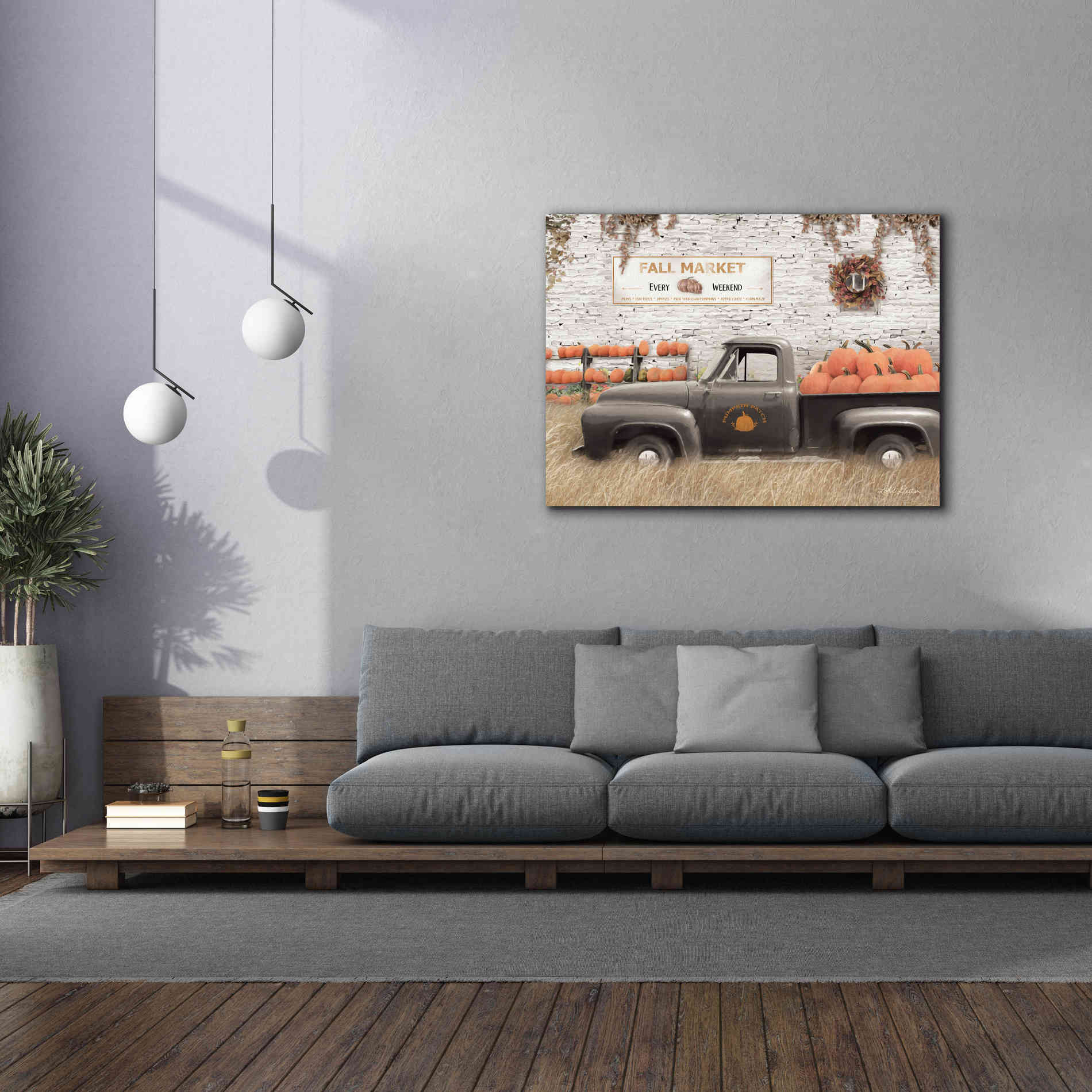 'Fall Pumpkin Market' by Lori Deiter, Canvas Wall Art,54 x 40
