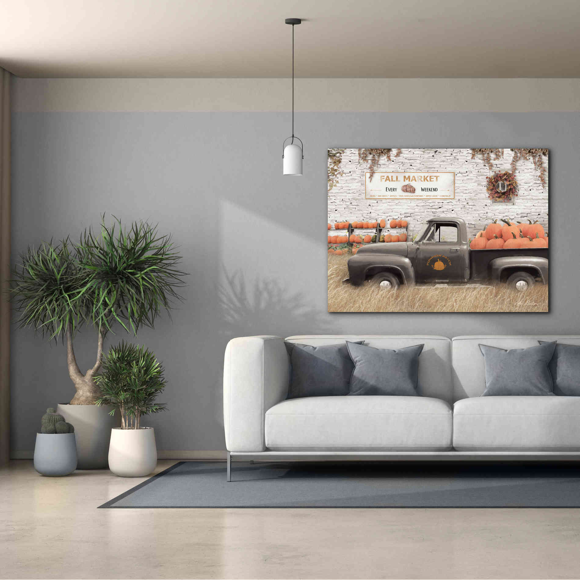 'Fall Pumpkin Market' by Lori Deiter, Canvas Wall Art,54 x 40