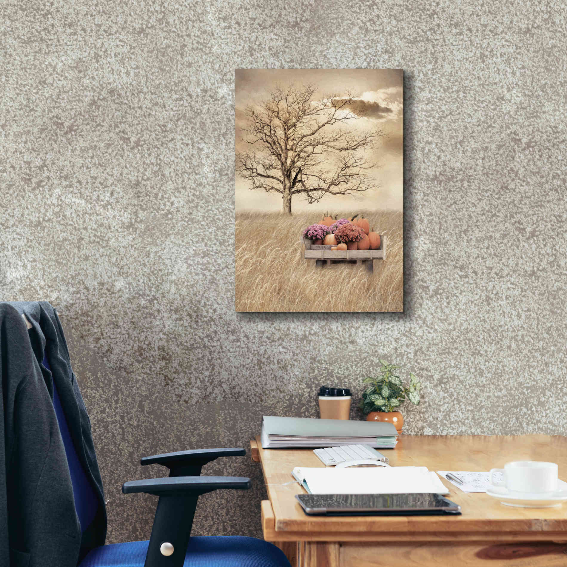 'Fall Wagon' by Lori Deiter, Canvas Wall Art,18 x 26