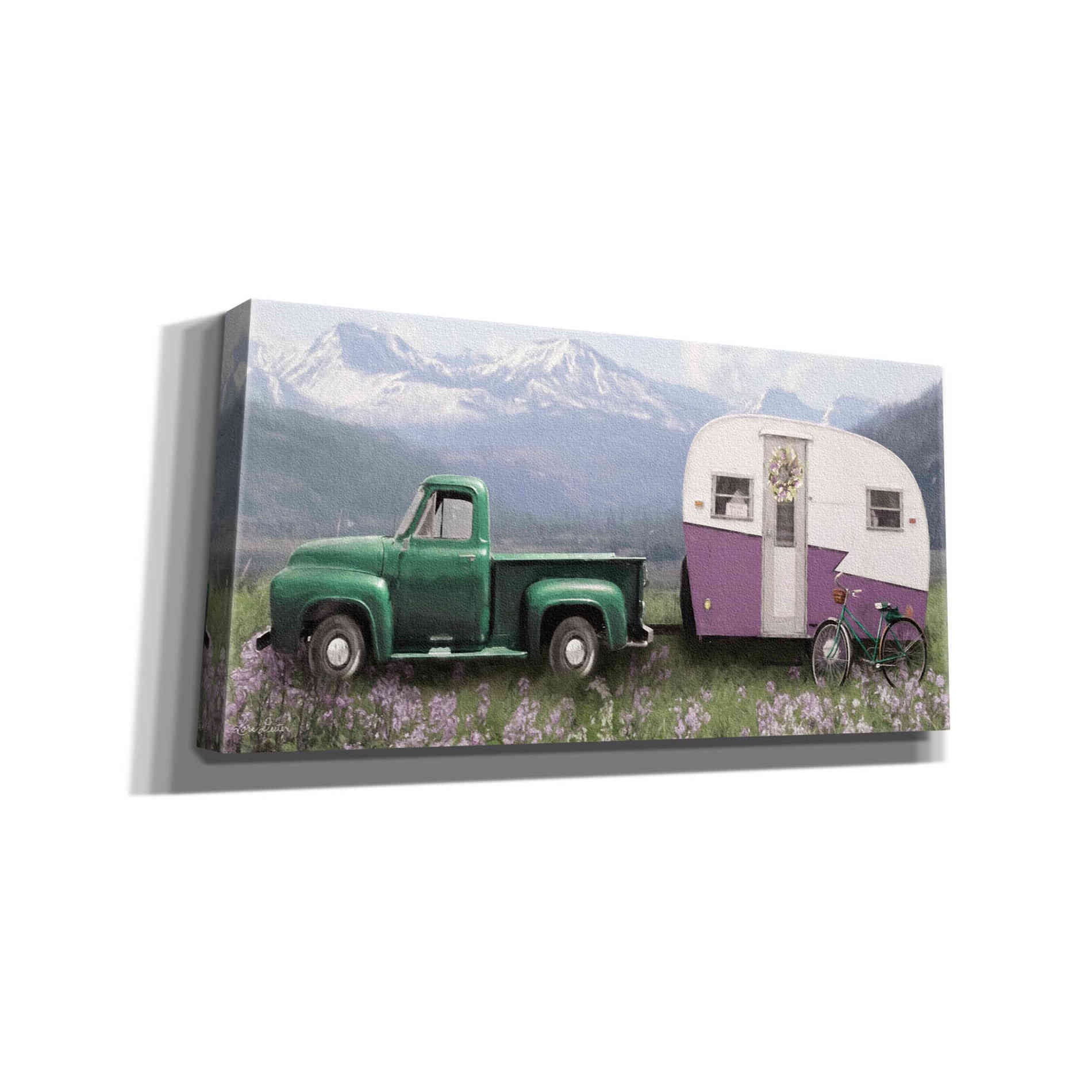 'Spring Camping with Bike' by Lori Deiter, Canvas Wall Art