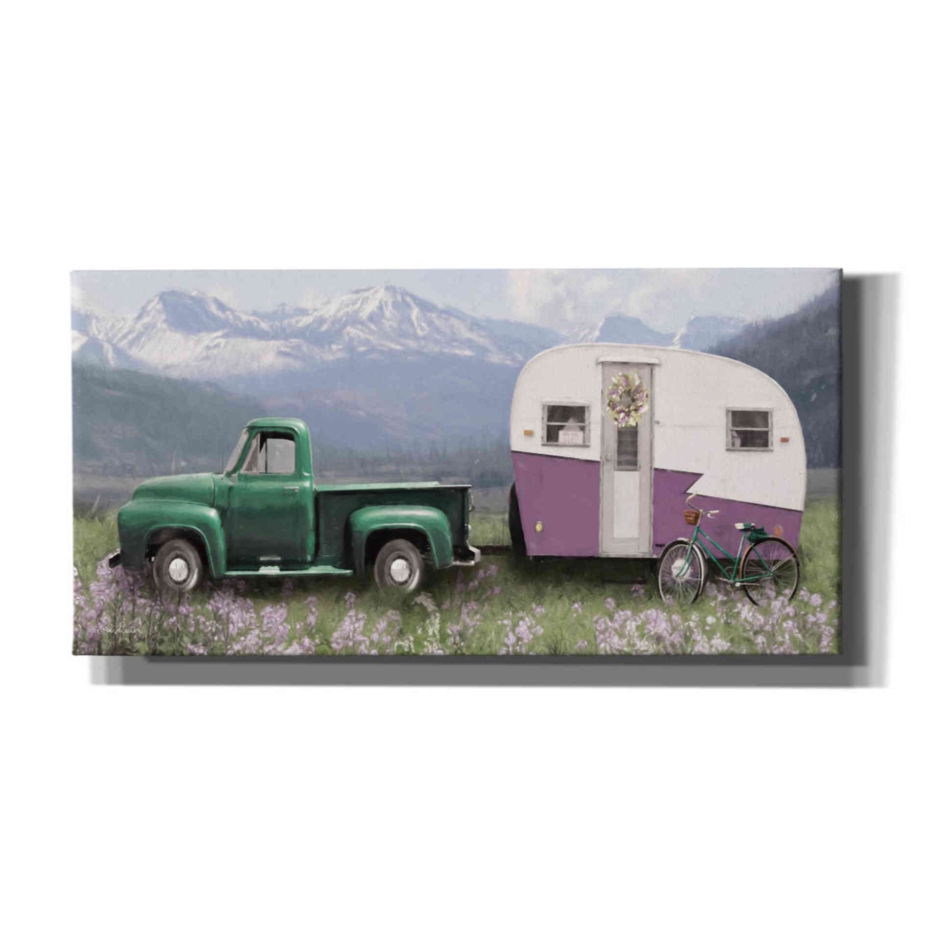 'Spring Camping with Bike' by Lori Deiter, Canvas Wall Art
