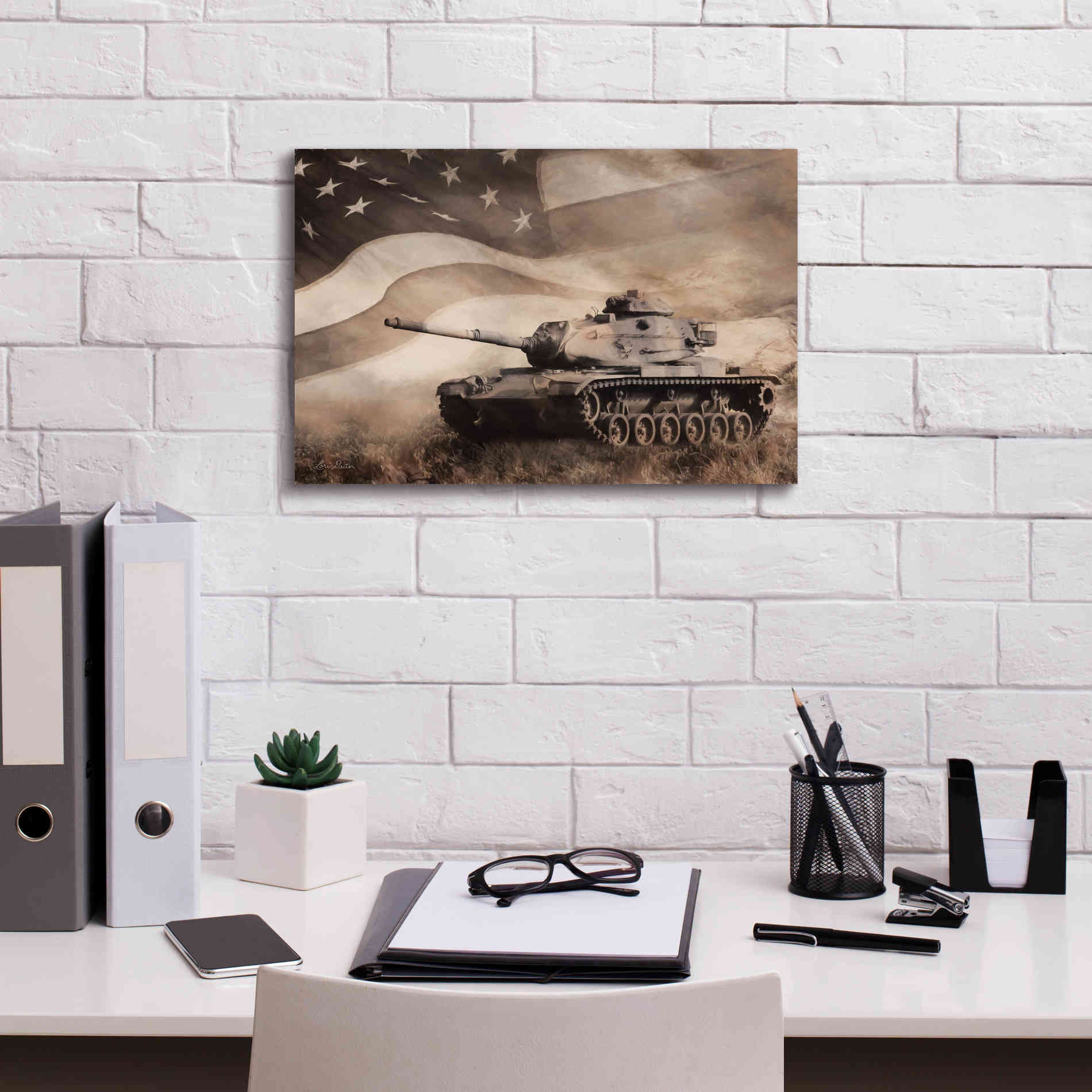 'The Liberator Tank' by Lori Deiter, Canvas Wall Art,18 x 12