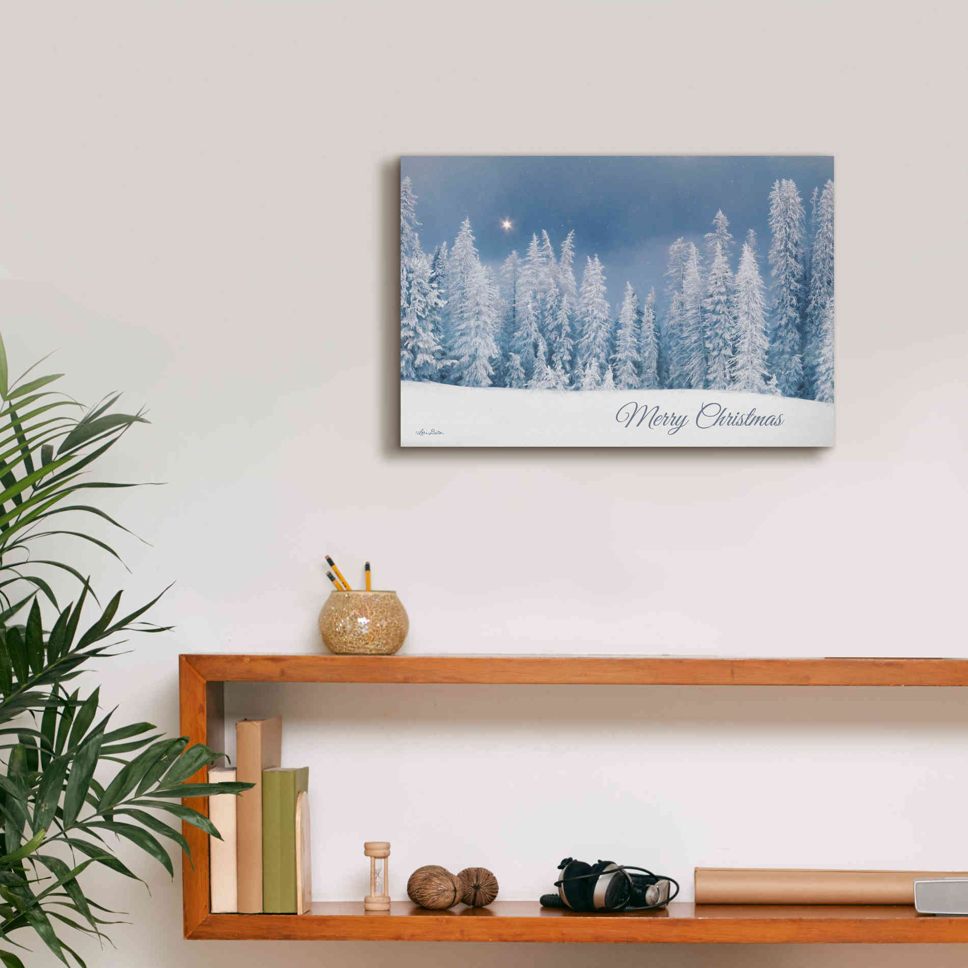'Lava Mountain Merry Christmas' by Lori Deiter, Canvas Wall Art,18 x 12