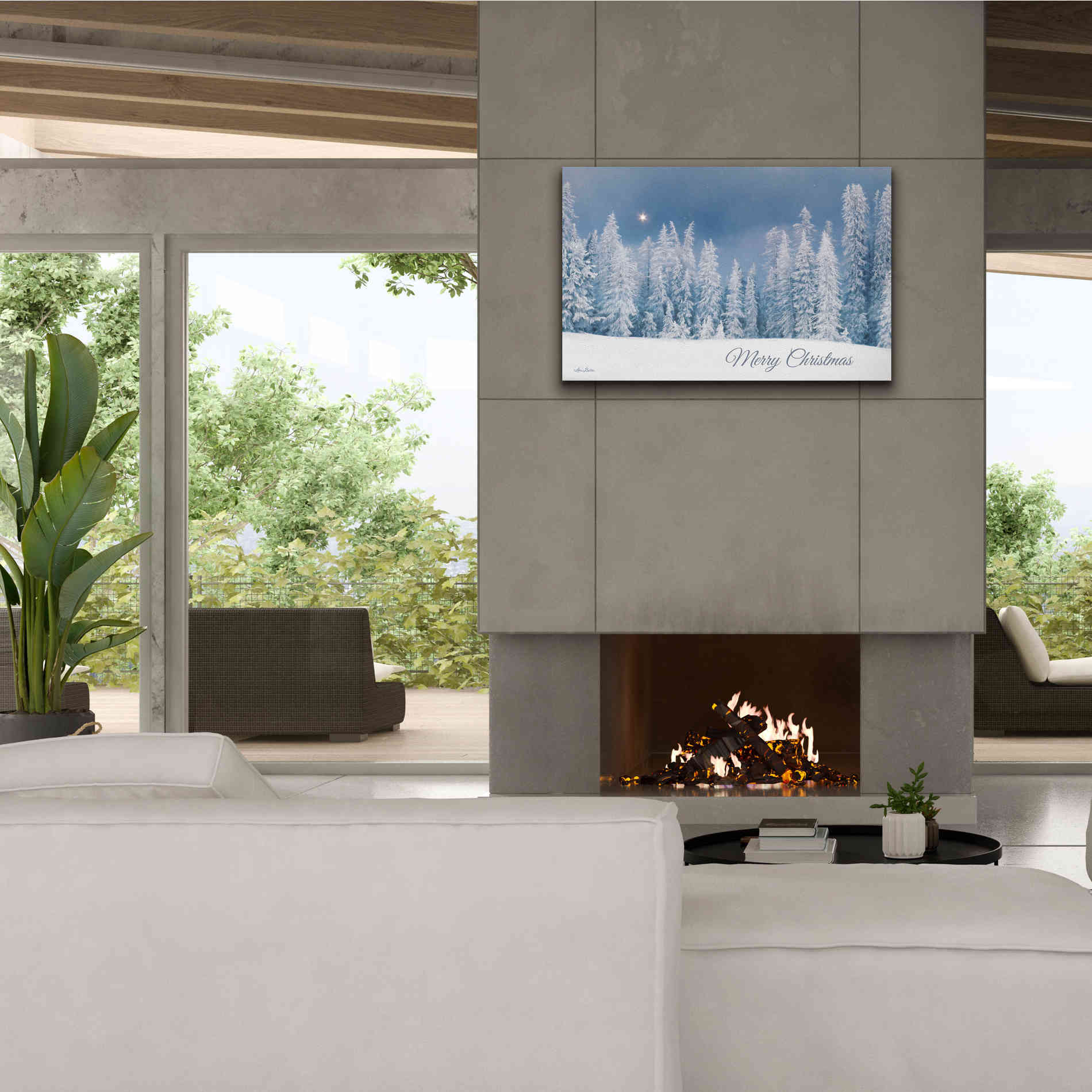 'Lava Mountain Merry Christmas' by Lori Deiter, Canvas Wall Art,40 x 26