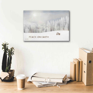 'Lava Mountain Snow Storm with Deer' by Lori Deiter, Canvas Wall Art,18 x 12