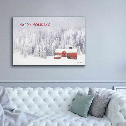 Image of 'Snowy Forest Happy Holidays' by Lori Deiter, Canvas Wall Art,60 x 40