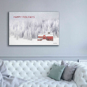 'Snowy Forest Happy Holidays' by Lori Deiter, Canvas Wall Art,60 x 40