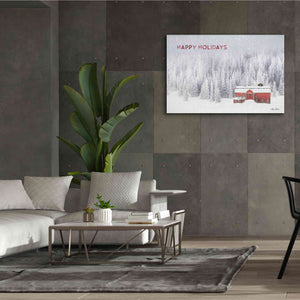 'Snowy Forest Happy Holidays' by Lori Deiter, Canvas Wall Art,60 x 40