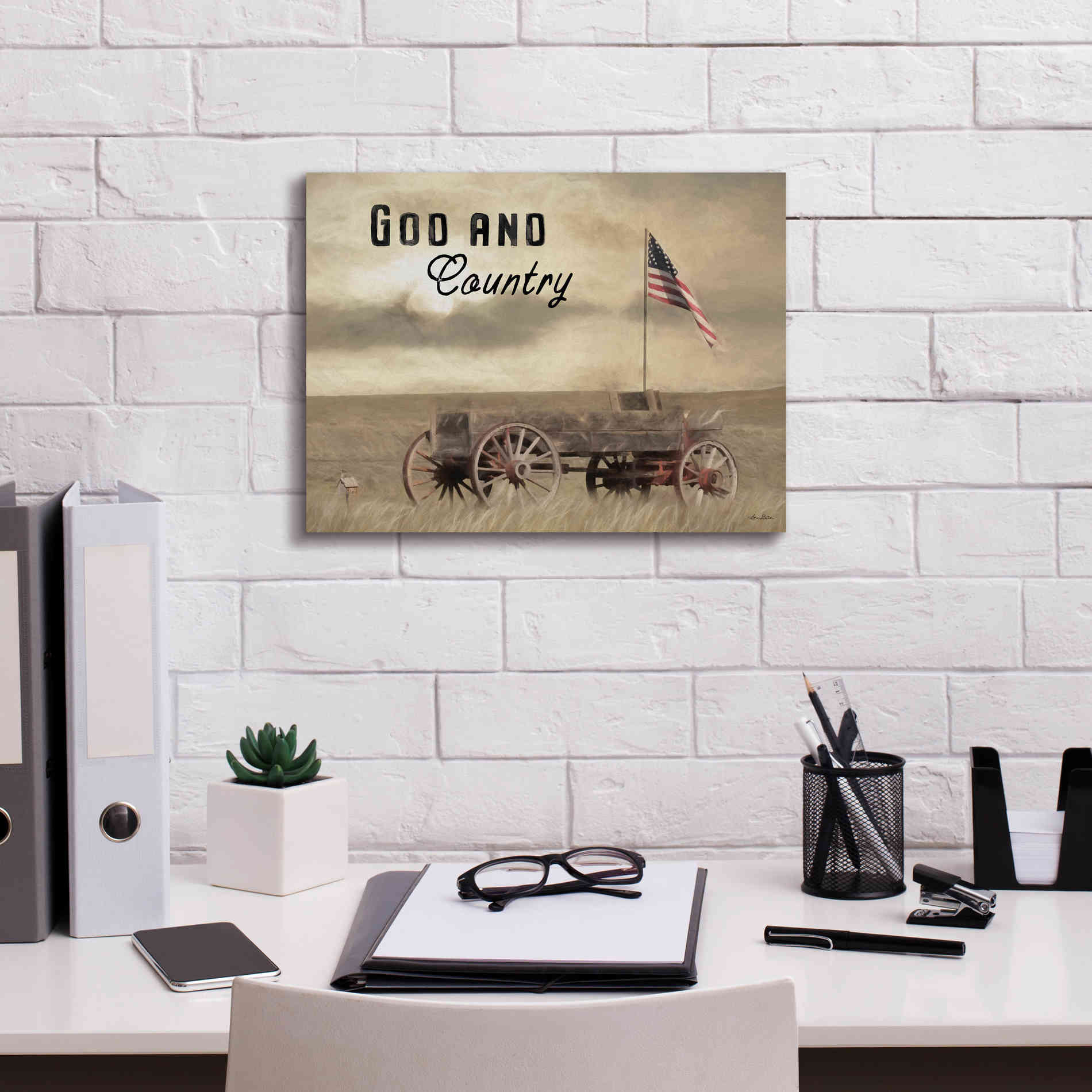'God and Country' by Lori Deiter, Canvas Wall Art,16 x 12
