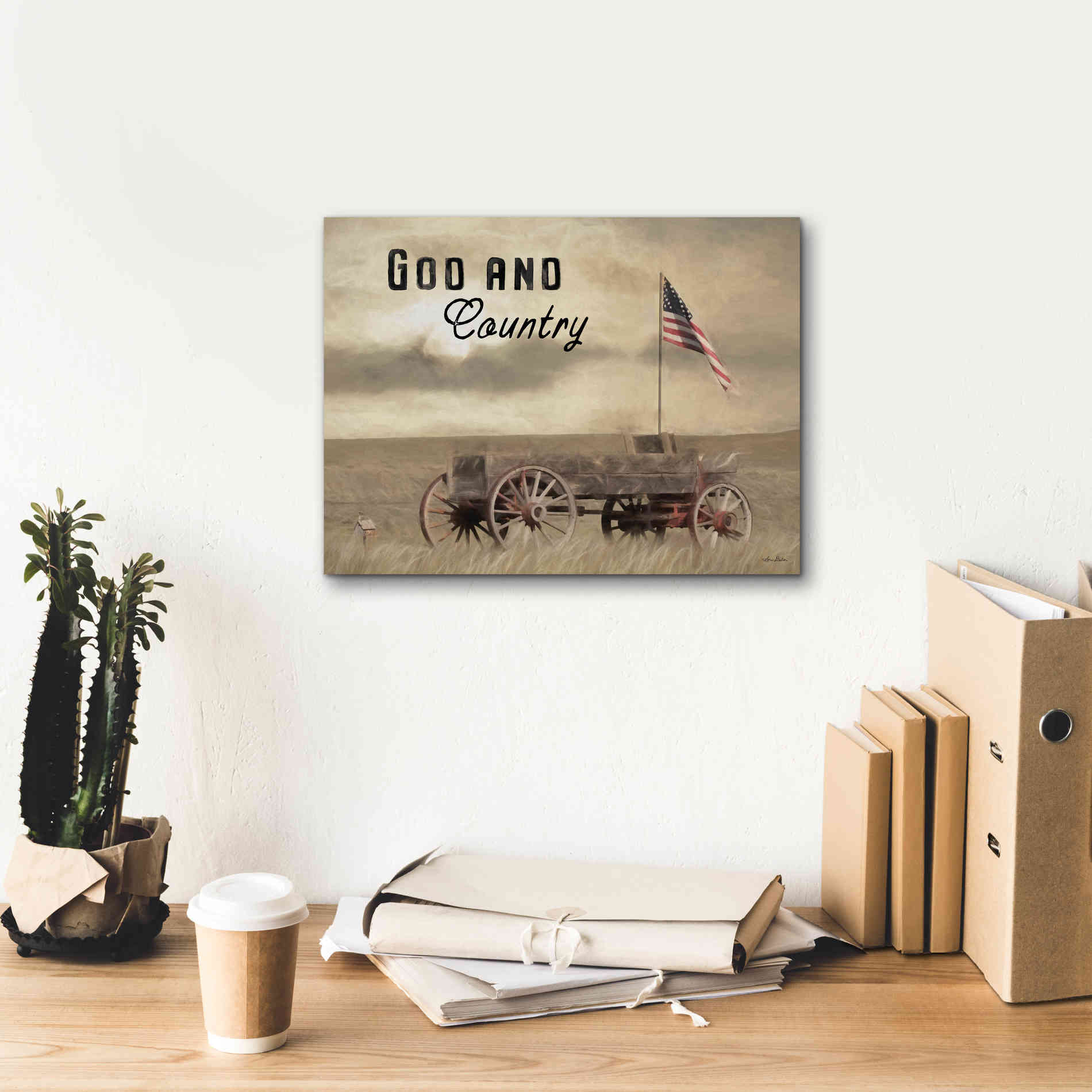 'God and Country' by Lori Deiter, Canvas Wall Art,16 x 12