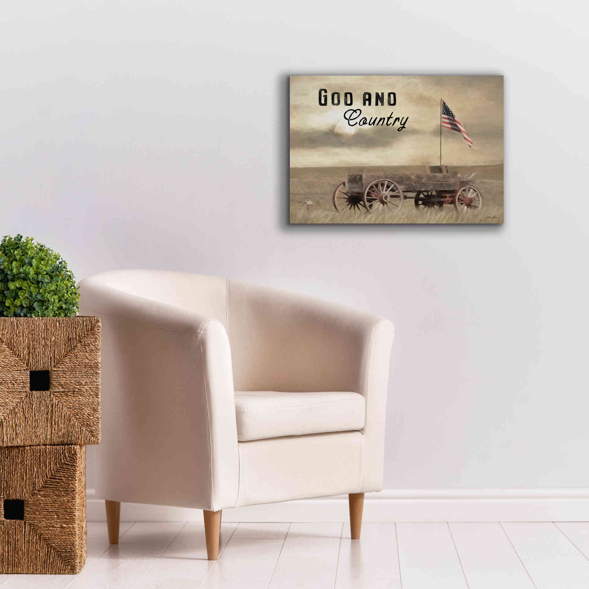 'God and Country' by Lori Deiter, Canvas Wall Art,26 x 18