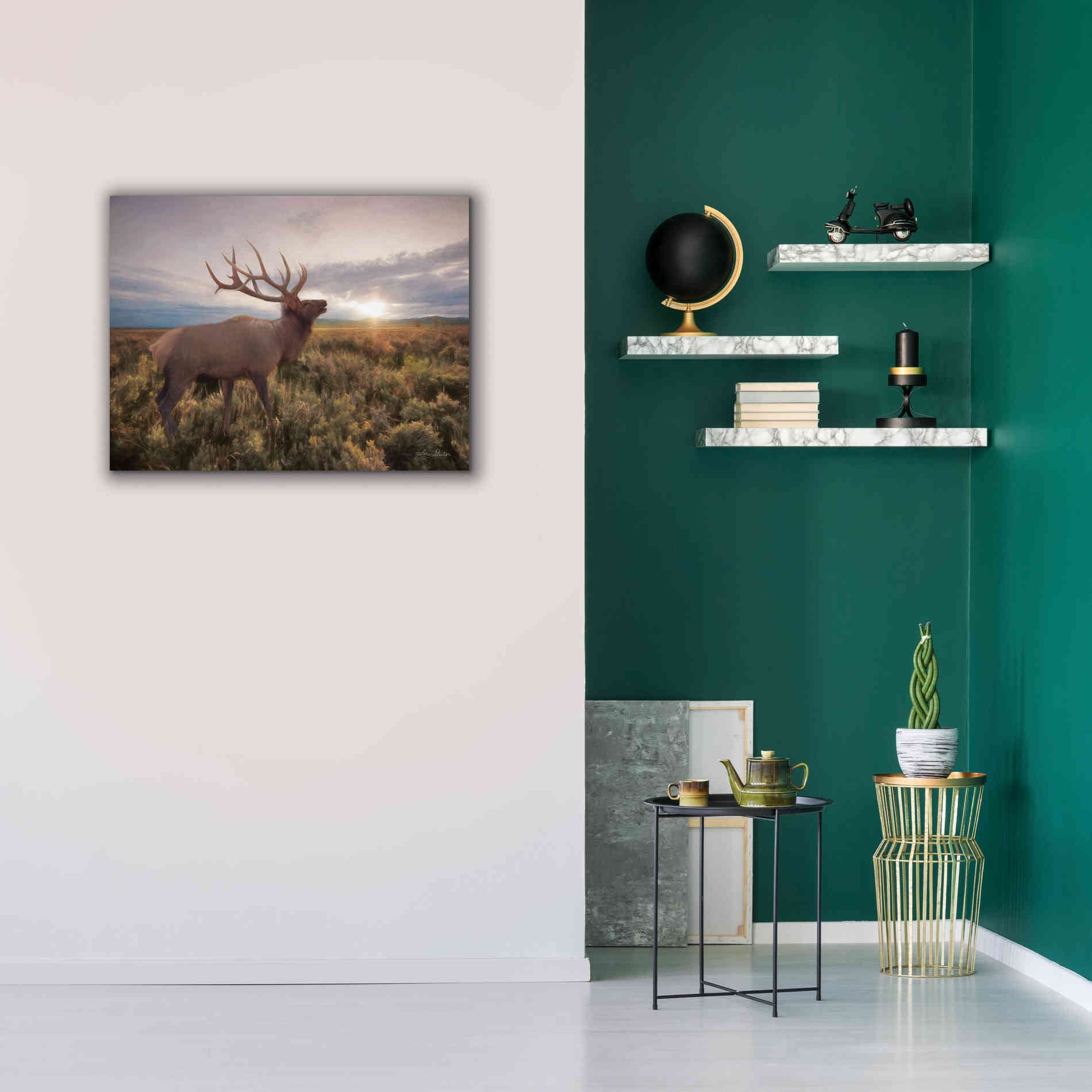 'Jackson Sunrise with Elk' by Lori Deiter, Canvas Wall Art,34 x 26