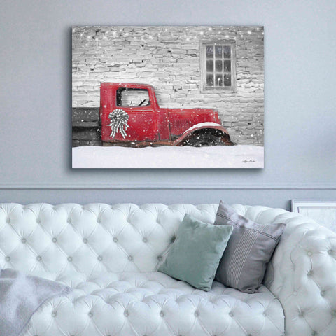 Image of 'Christmas Truck with Plaid Bow' by Lori Deiter, Canvas Wall Art,54 x 40