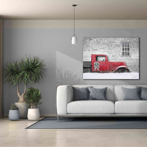Image of 'Christmas Truck with Plaid Bow' by Lori Deiter, Canvas Wall Art,54 x 40