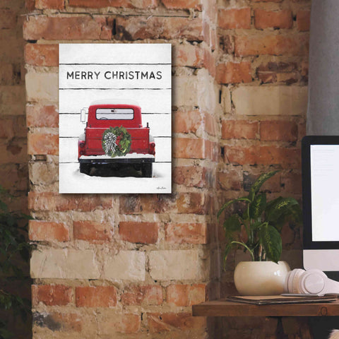 Image of 'Christmas Truck on Wood' by Lori Deiter, Canvas Wall Art,12 x 16