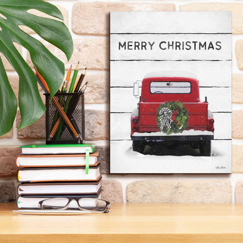 Image of 'Christmas Truck on Wood' by Lori Deiter, Canvas Wall Art,12 x 16