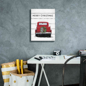 'Christmas Truck on Wood' by Lori Deiter, Canvas Wall Art,12 x 16