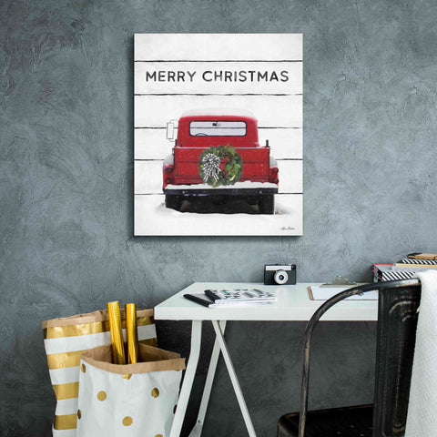Image of 'Christmas Truck on Wood' by Lori Deiter, Canvas Wall Art,20 x 24