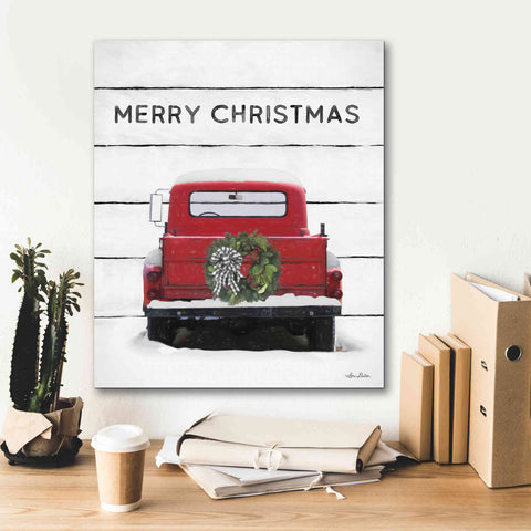 Image of 'Christmas Truck on Wood' by Lori Deiter, Canvas Wall Art,20 x 24