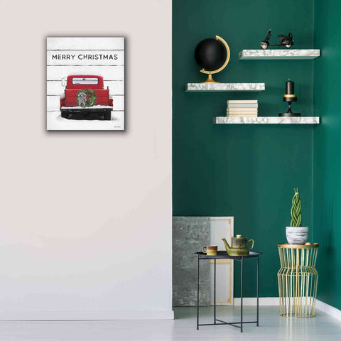 Image of 'Christmas Truck on Wood' by Lori Deiter, Canvas Wall Art,20 x 24