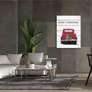 'Christmas Truck on Wood' by Lori Deiter, Canvas Wall Art,40 x 54