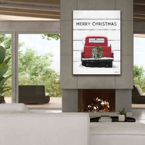 Image of 'Christmas Truck on Wood' by Lori Deiter, Canvas Wall Art,40 x 54