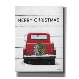 'Christmas Truck on Wood' by Lori Deiter, Canvas Wall Art