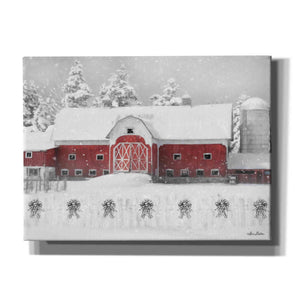 'Barn with Fence and Bows' by Lori Deiter, Canvas Wall Art