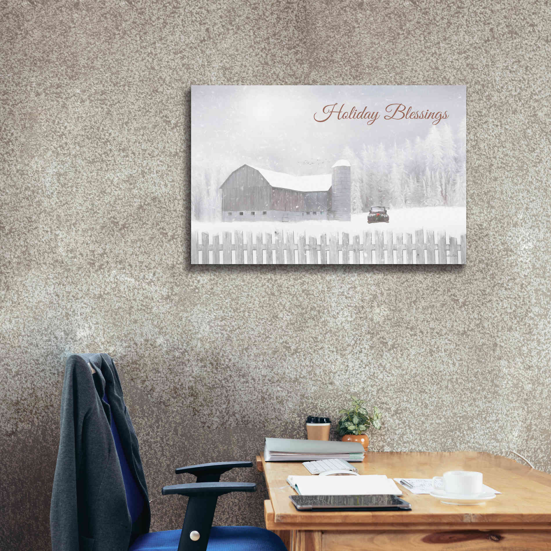 'Holiday Blessings with Truck' by Lori Deiter, Canvas Wall Art,40 x 26