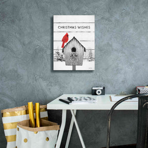 'Christmas Birdhouse' by Lori Deiter, Canvas Wall Art,12 x 16
