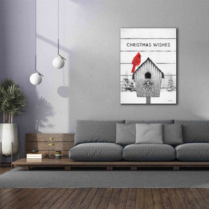 'Christmas Birdhouse' by Lori Deiter, Canvas Wall Art,40 x 54