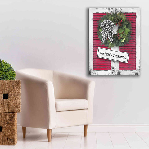 Image of 'Christmas Shutters with Wreath I' by Lori Deiter, Canvas Wall Art,26 x 34