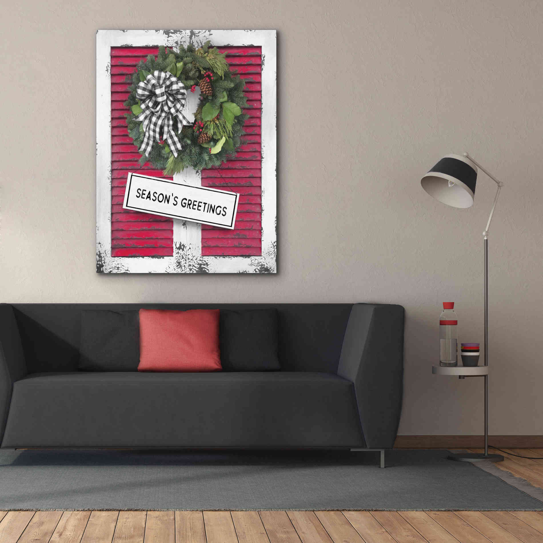 'Christmas Shutters with Wreath I' by Lori Deiter, Canvas Wall Art,40 x 54