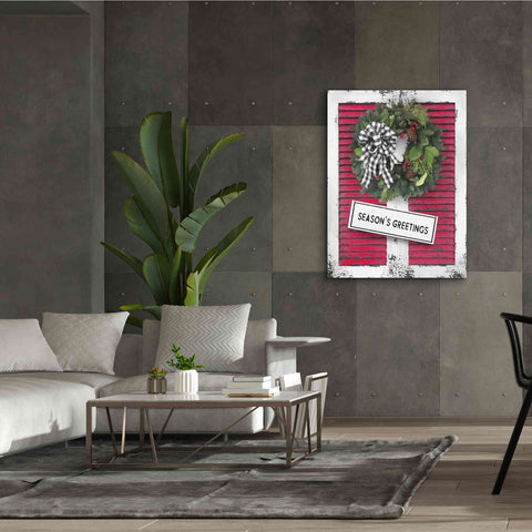 Image of 'Christmas Shutters with Wreath I' by Lori Deiter, Canvas Wall Art,40 x 54
