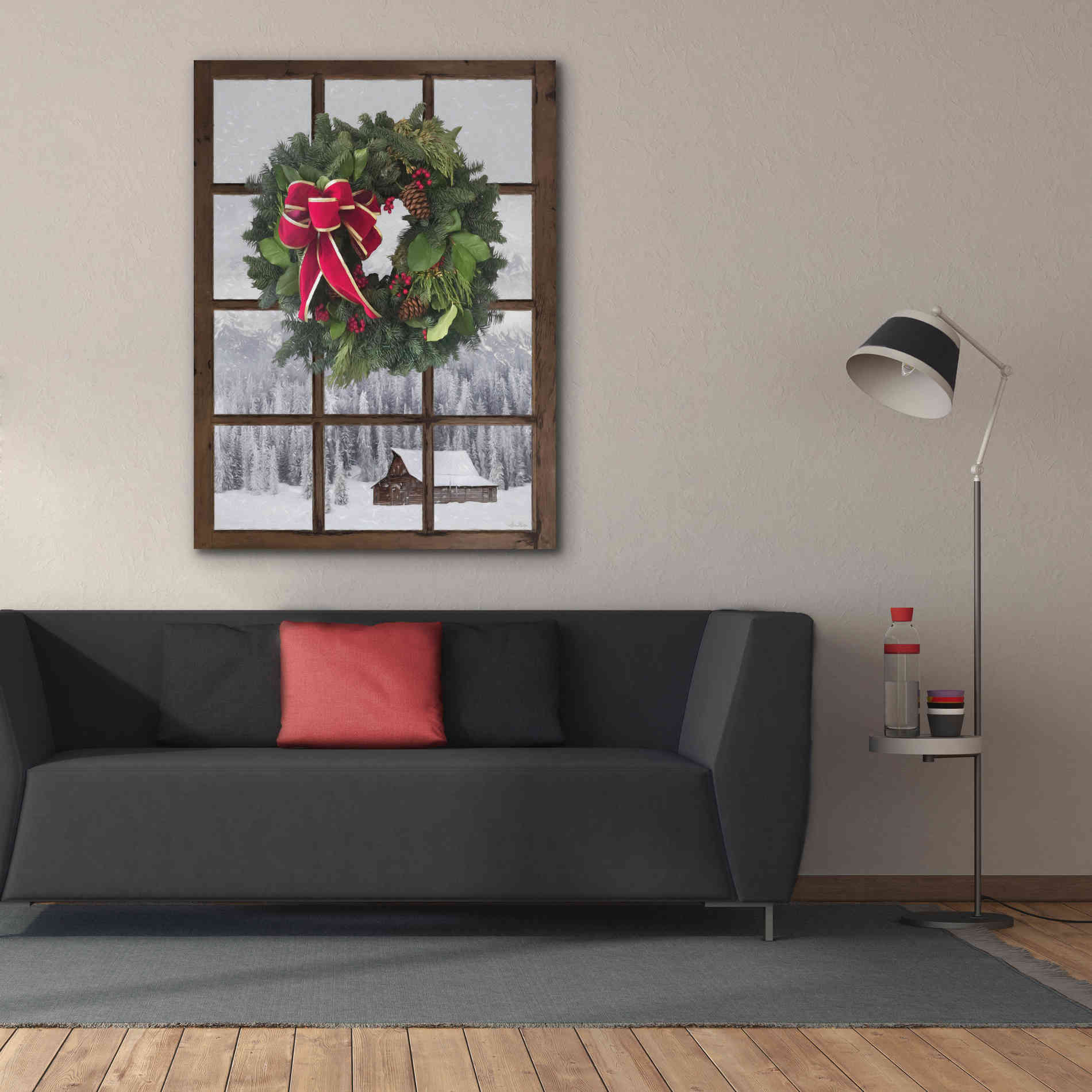 'Teton Christmas Window' by Lori Deiter, Canvas Wall Art,40 x 54