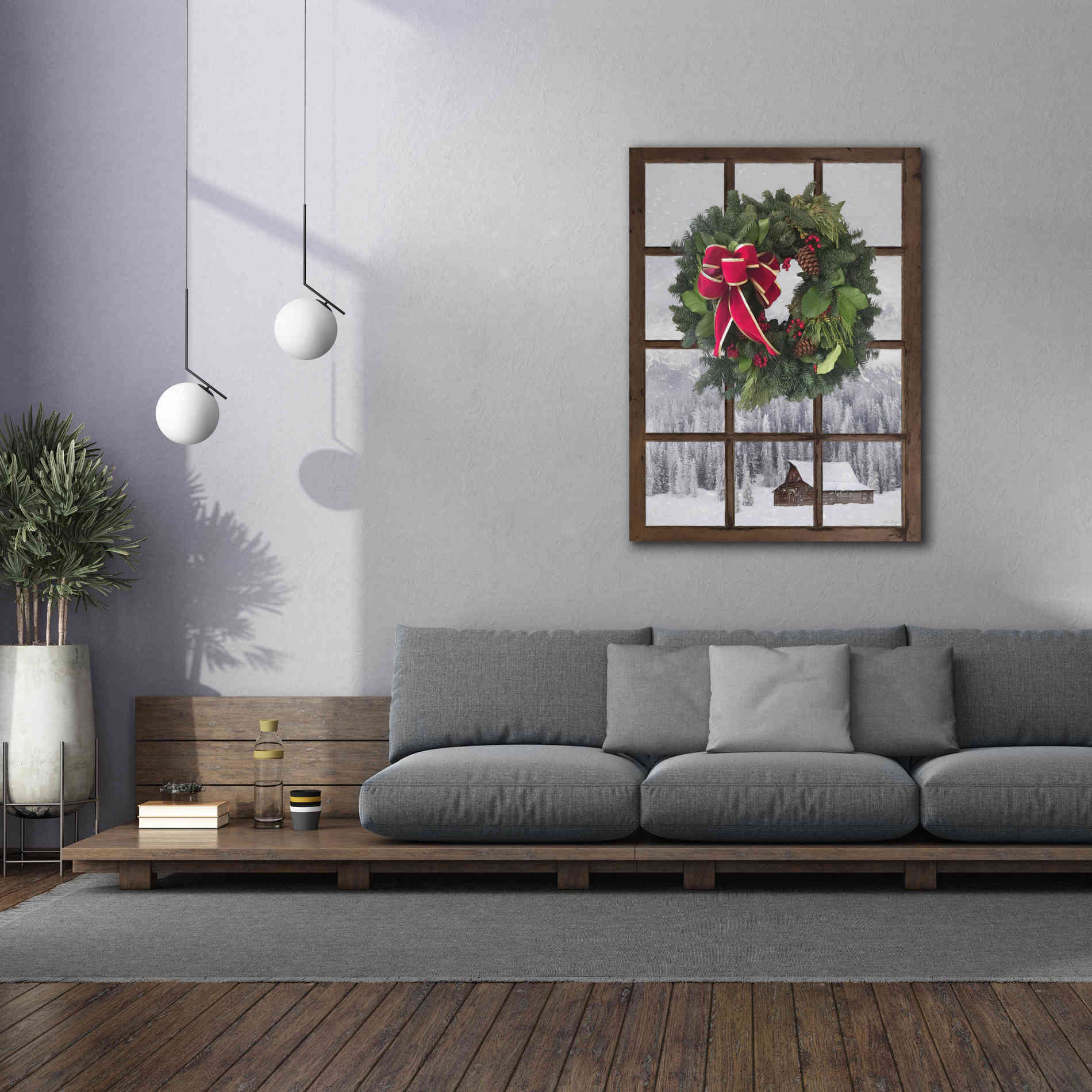 'Teton Christmas Window' by Lori Deiter, Canvas Wall Art,40 x 54