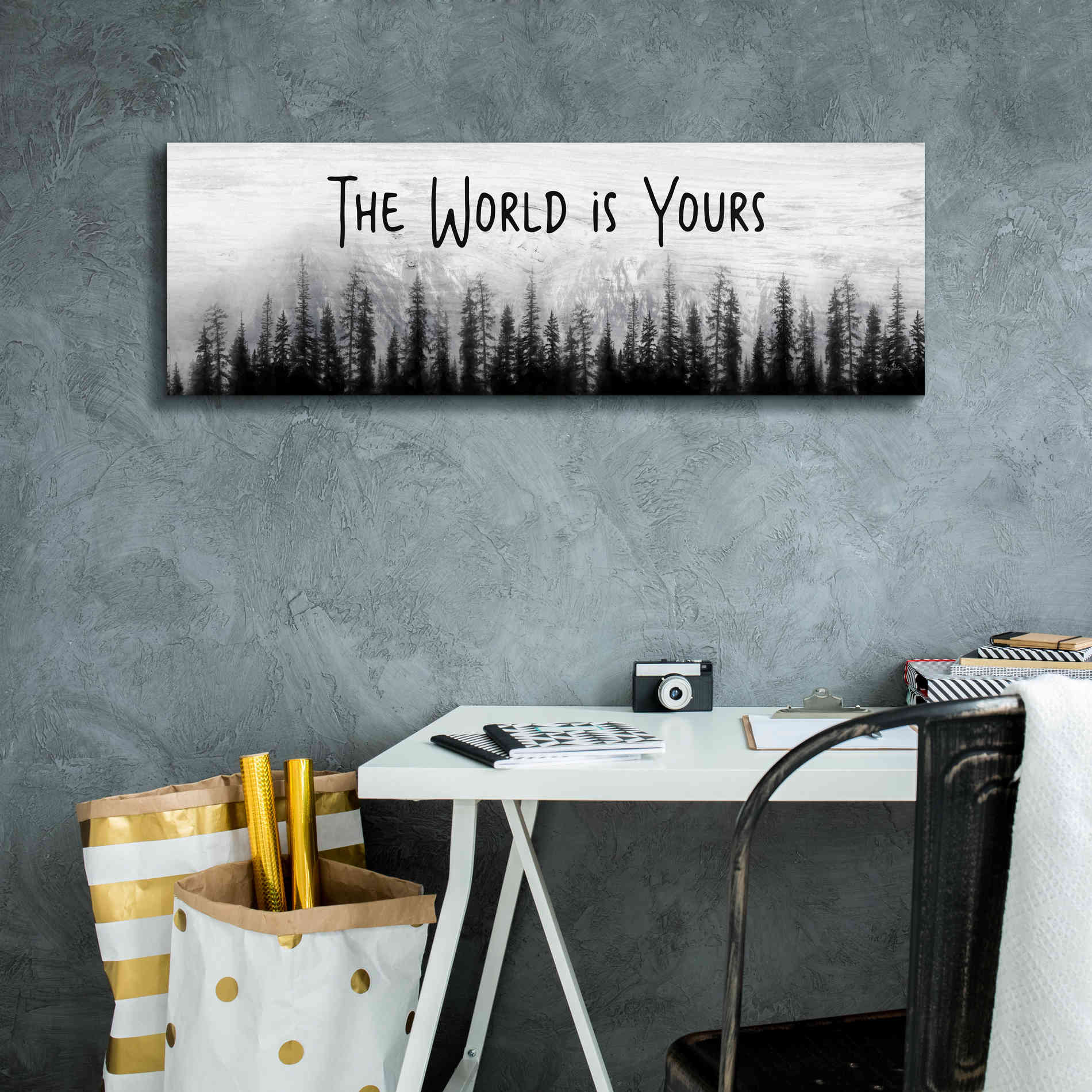 'The World is Yours' by Lori Deiter, Canvas Wall Art,36 x 12