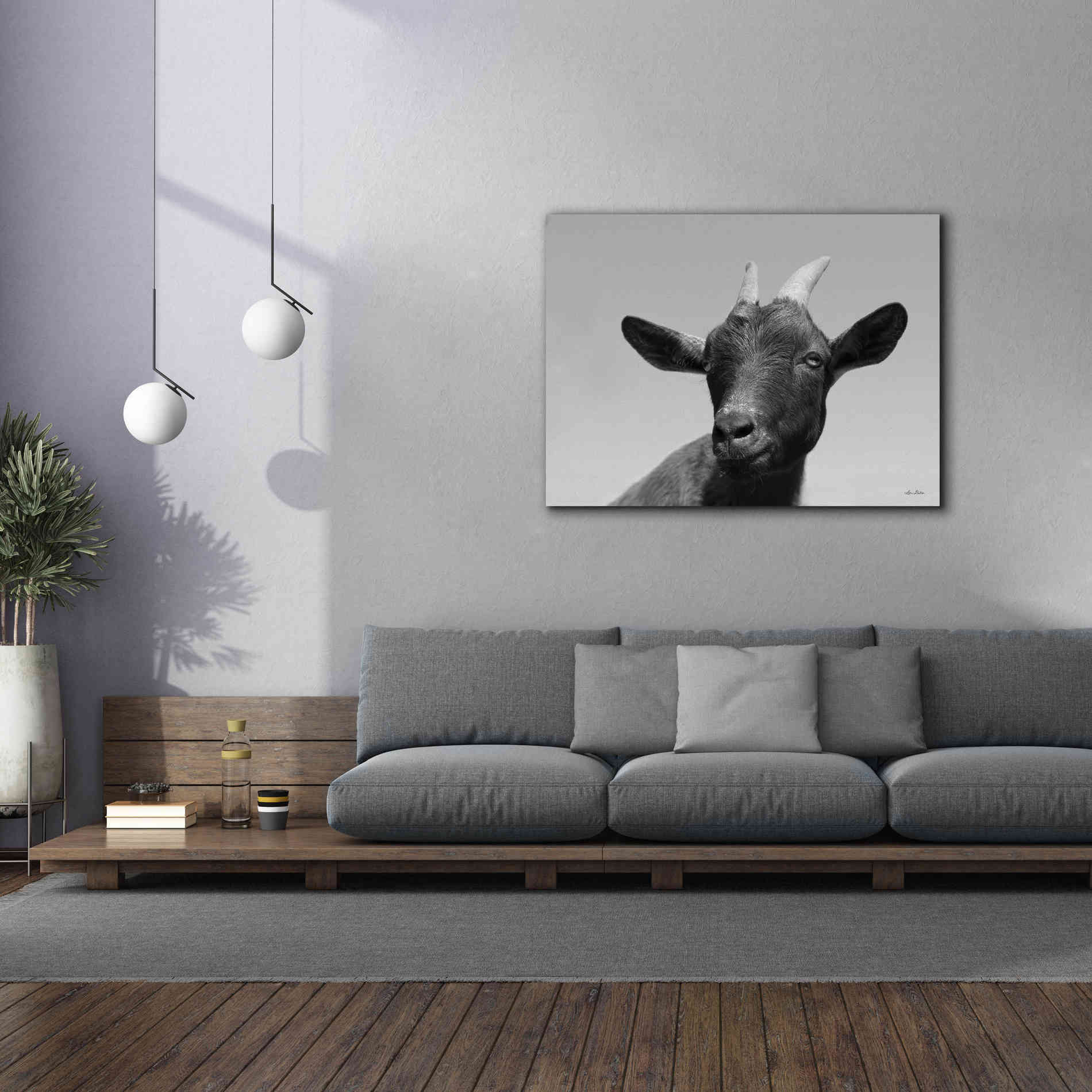 'Lake Tobias Goat I' by Lori Deiter, Canvas Wall Art,54 x 40