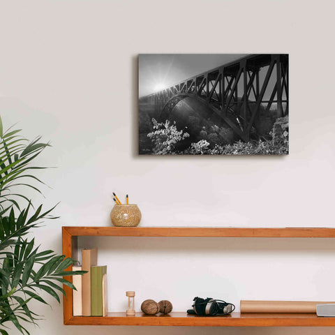 Image of 'Sunrise at Letchworth Black & White' by Lori Deiter, Canvas Wall Art,18 x 12