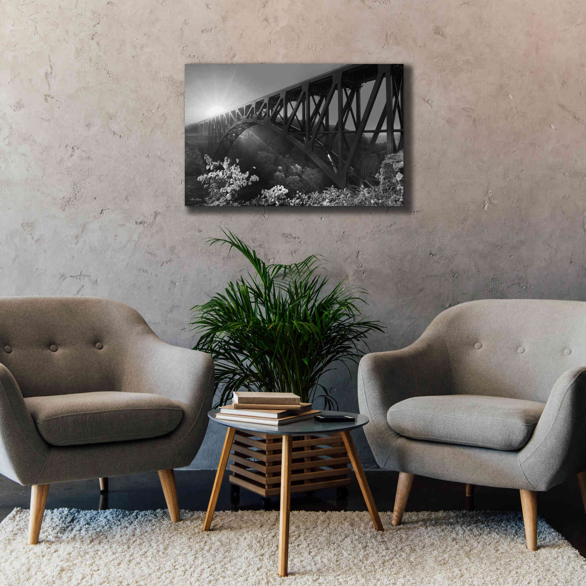 'Sunrise at Letchworth Black & White' by Lori Deiter, Canvas Wall Art,40 x 26