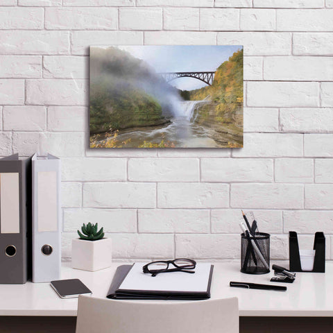 Image of 'Letchworth Upper Falls' by Lori Deiter, Canvas Wall Art,18 x 12