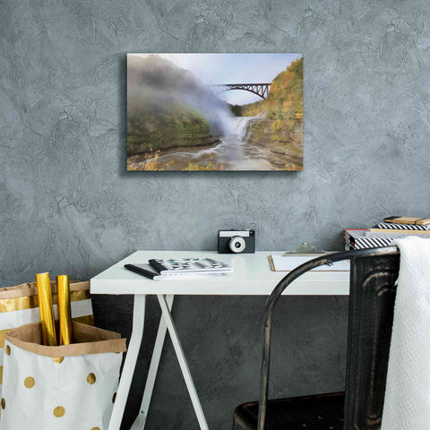 Image of 'Letchworth Upper Falls' by Lori Deiter, Canvas Wall Art,18 x 12